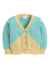 Little Angels Little Angels Sweater Set Baby Wool Full Sleeves V-Neck color-block Green & Yellow 3-Piece Set Sweater Sets Buttercup Snuggle Baby Outfit